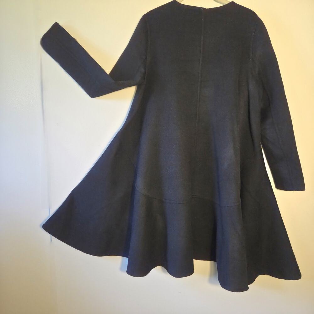 Christian Dior Black Cashmere No-Collar Flair Coat Fall 2016 RTW Raf Simons Sz 4